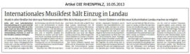 10.05.2013, Die Rheinpfalz
